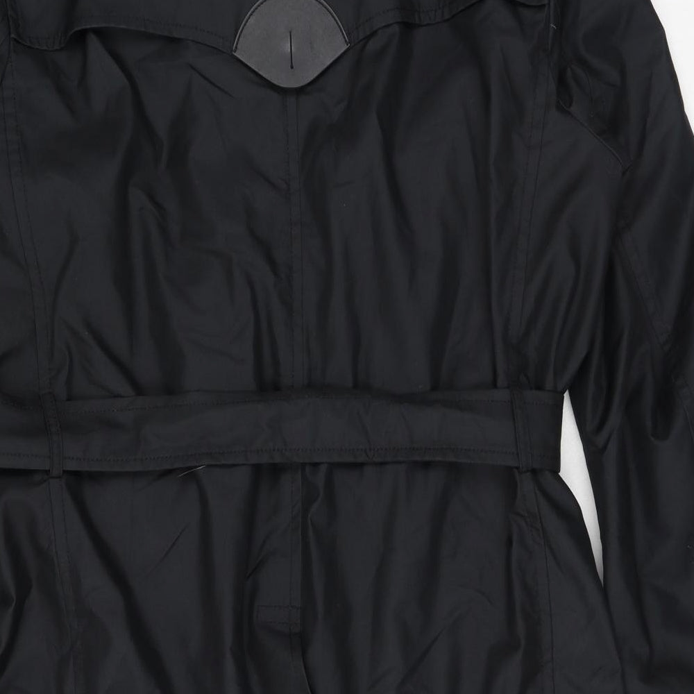 Coach Womens Black Pea Coat Coat Size L Button