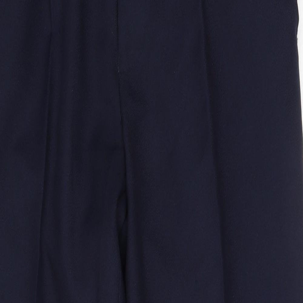 Savatini Mens Blue Polyester Trousers Size 34 in L29 in Regular Hook & Eye