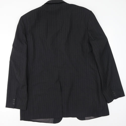 Marks and Spencer Mens Grey Striped Polyester Jacket Suit Jacket Size 46
