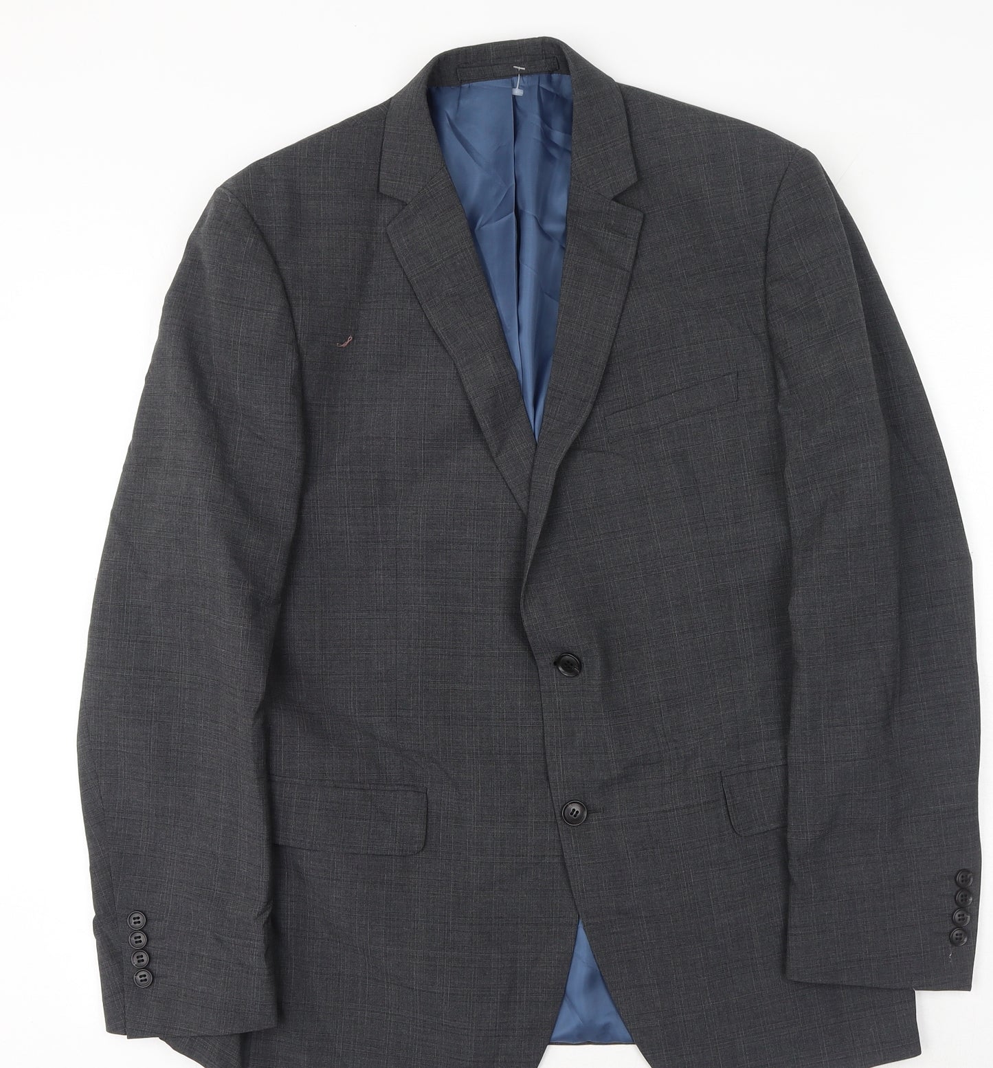 Marks and Spencer Mens Grey Plaid Polyester Jacket Suit Jacket Size M