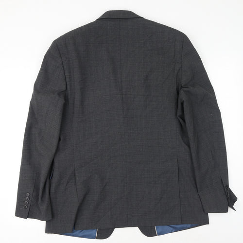 Marks and Spencer Mens Grey Plaid Polyester Jacket Suit Jacket Size M