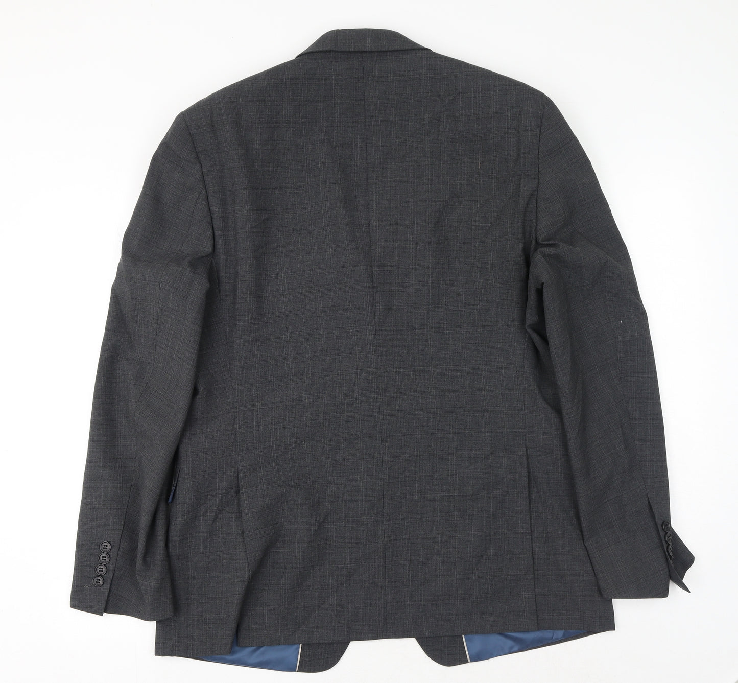 Marks and Spencer Mens Grey Plaid Polyester Jacket Suit Jacket Size M