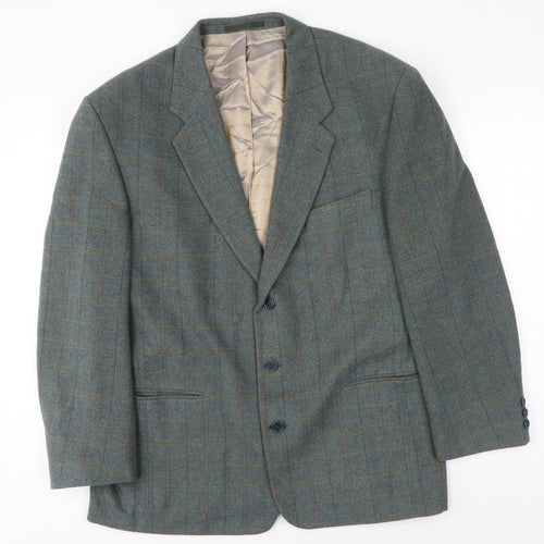 NICO Mens Blue Check Viscose Jacket Suit Jacket Size 44