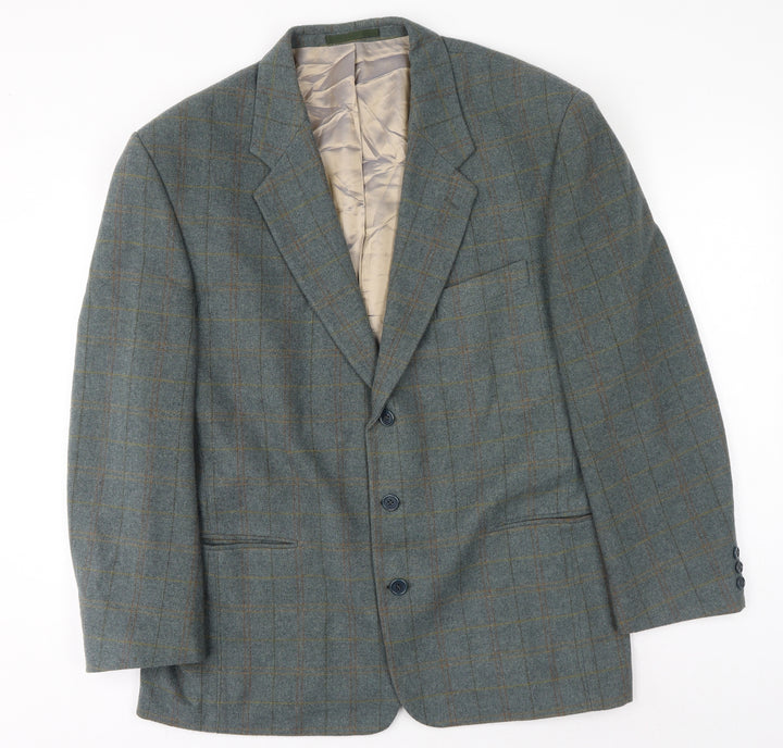 NICO Mens Blue Check Viscose Jacket Suit Jacket Size 44
