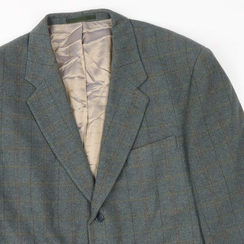 NICO Mens Blue Check Viscose Jacket Suit Jacket Size 44