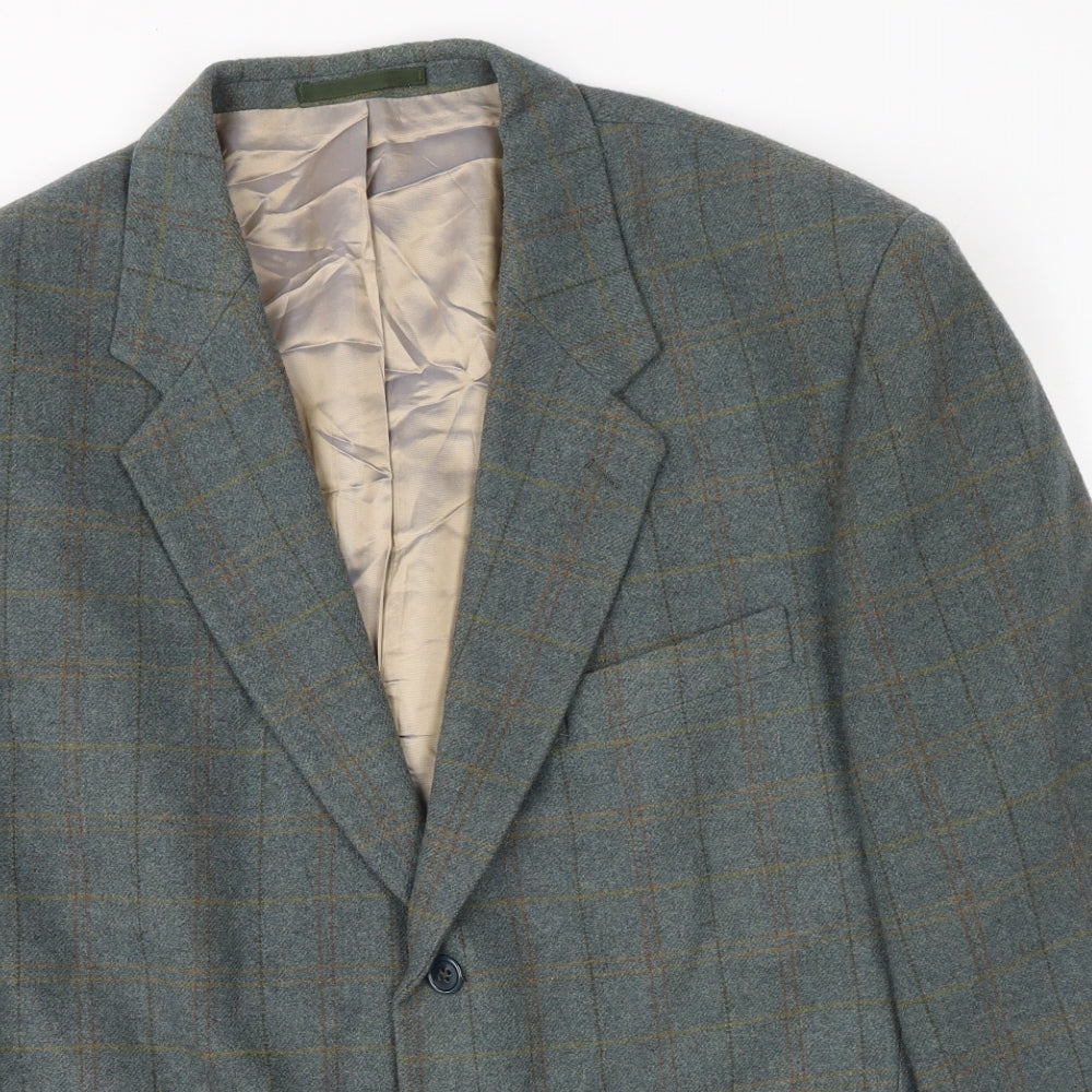 NICO Mens Blue Check Viscose Jacket Suit Jacket Size 44