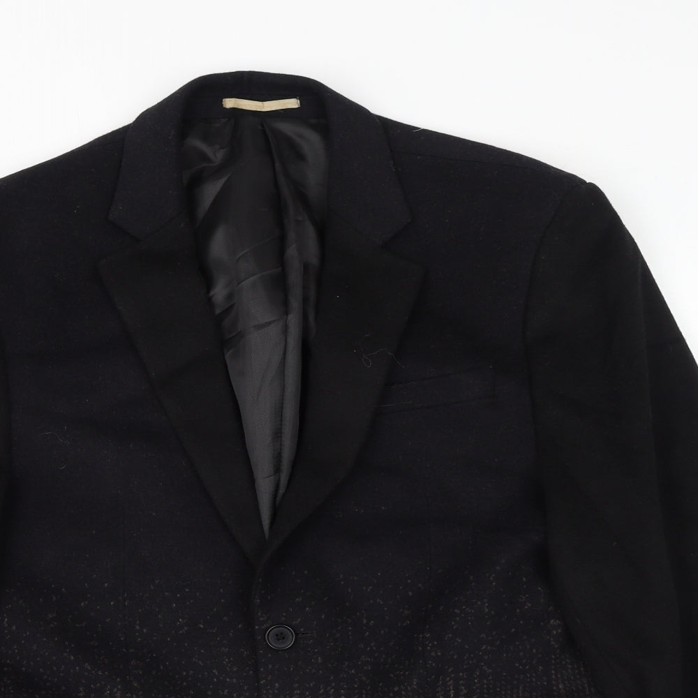 River Island Mens Black Plaid Polyester Jacket Suit Jacket Size M