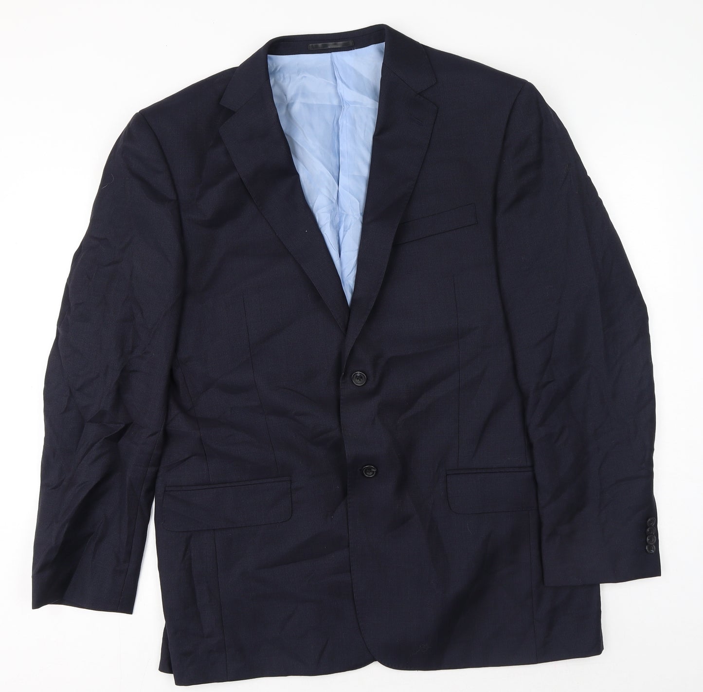 T.M.Lewin Mens Blue Polyester Jacket Suit Jacket Size 44
