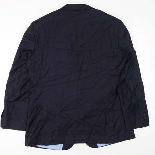 T.M.Lewin Mens Blue Polyester Jacket Suit Jacket Size 44