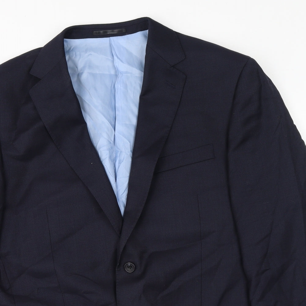 T.M.Lewin Mens Blue Polyester Jacket Suit Jacket Size 44