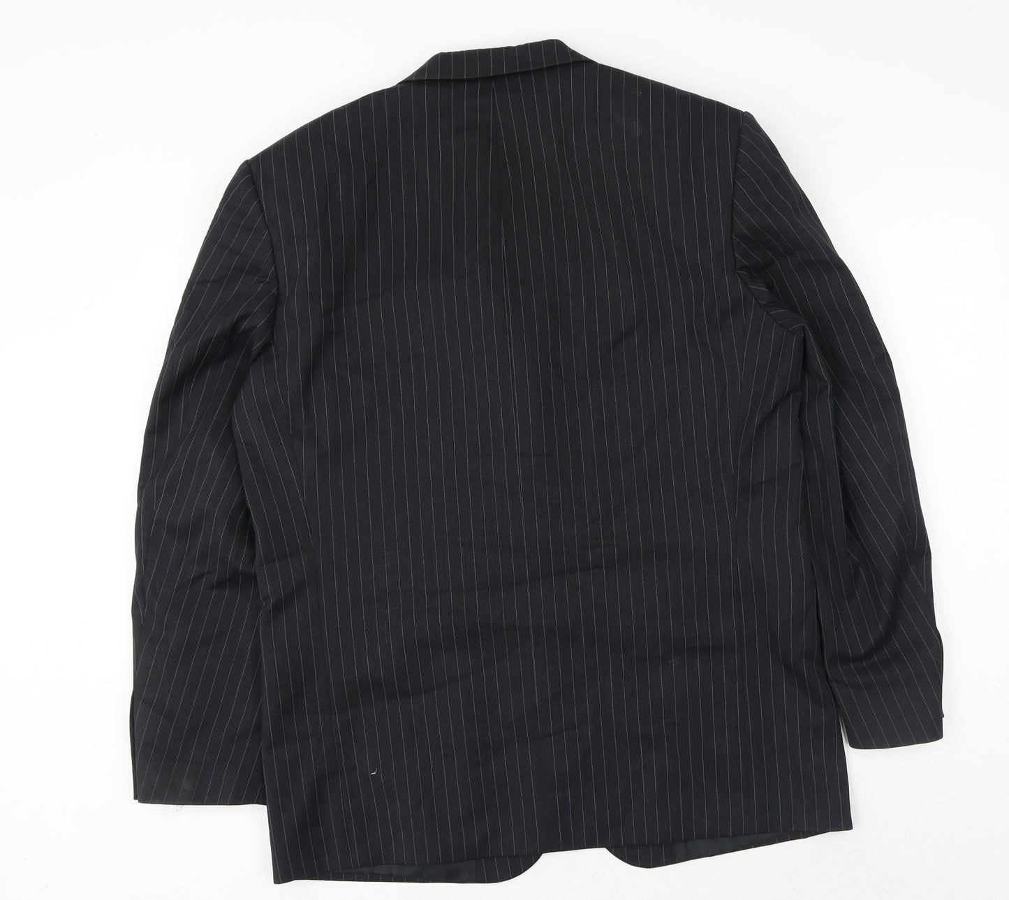 Armando Mens Black Striped Wool Jacket Suit Jacket Size 42