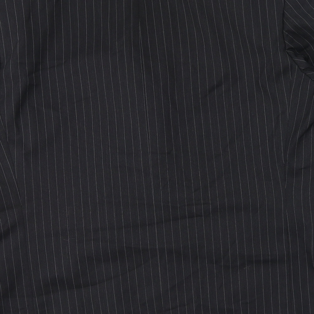 Armando Mens Black Striped Wool Jacket Suit Jacket Size 42