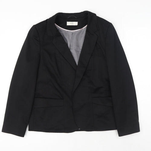 Wallis Womens Black Jacket Blazer Size 12 Button