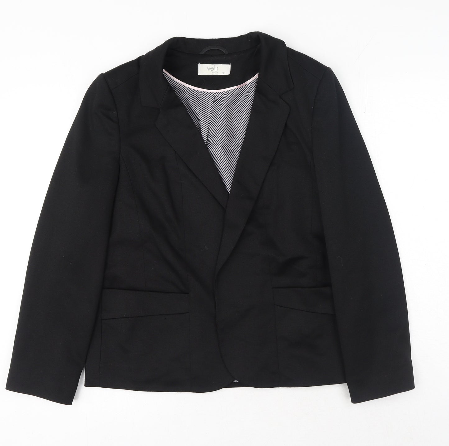 Wallis Womens Black Jacket Blazer Size 12 Button