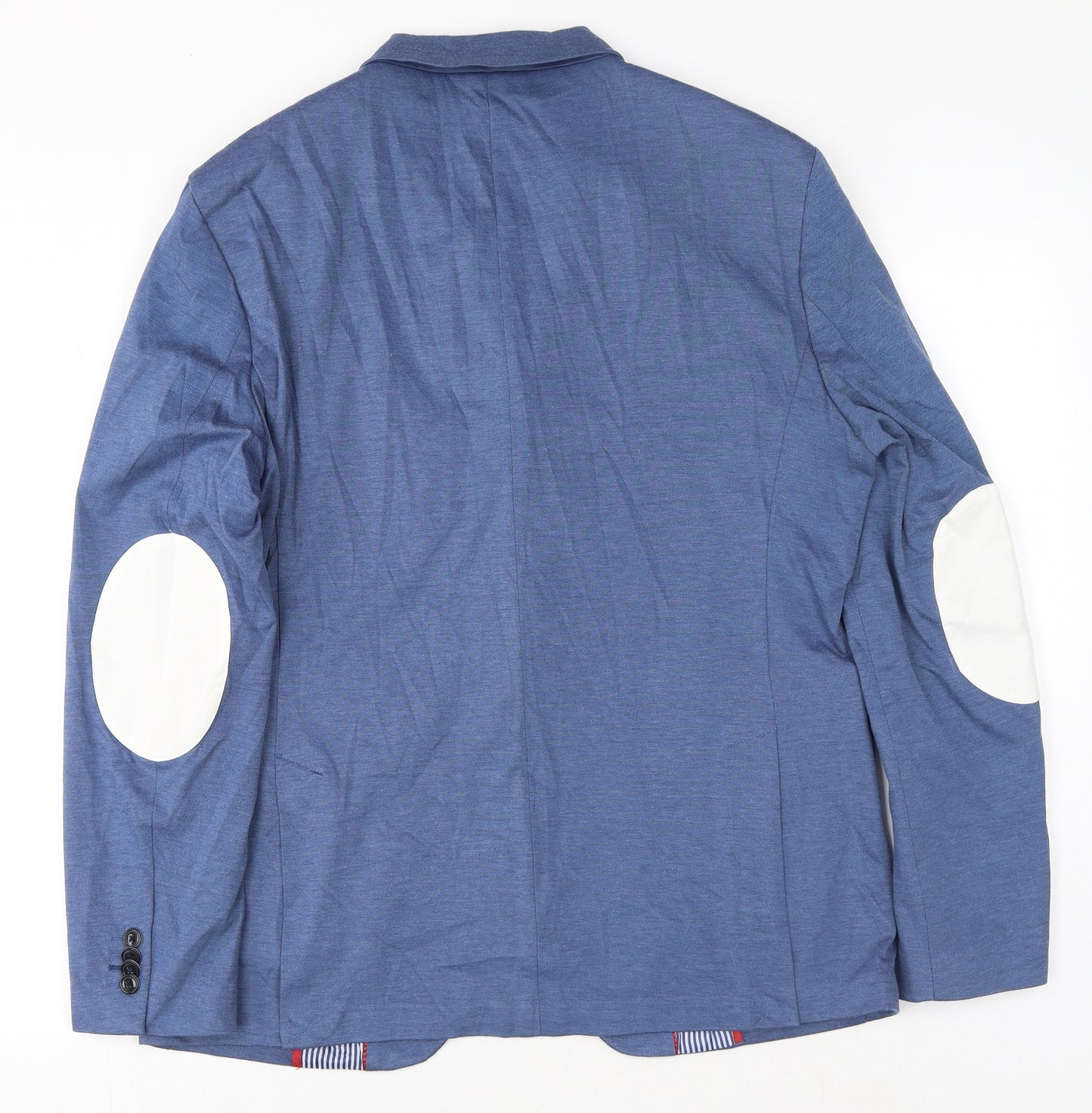 Zara Mens Blue Polyester Jacket Blazer Size 44