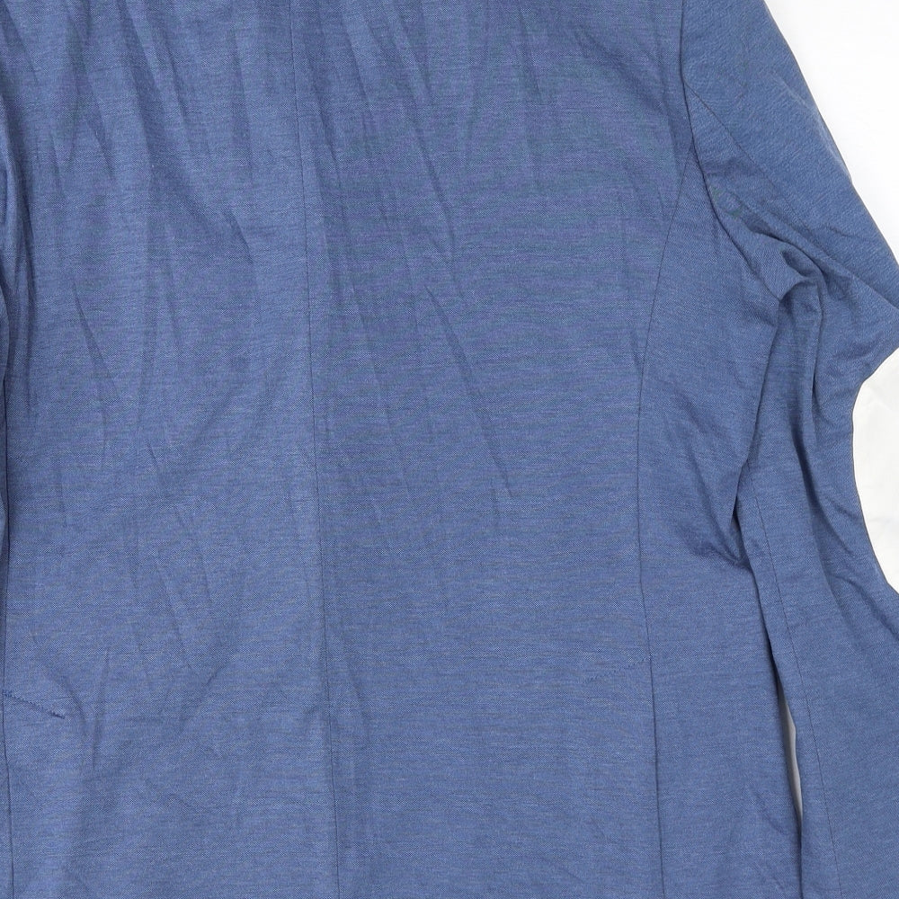 Zara Mens Blue Polyester Jacket Blazer Size 44