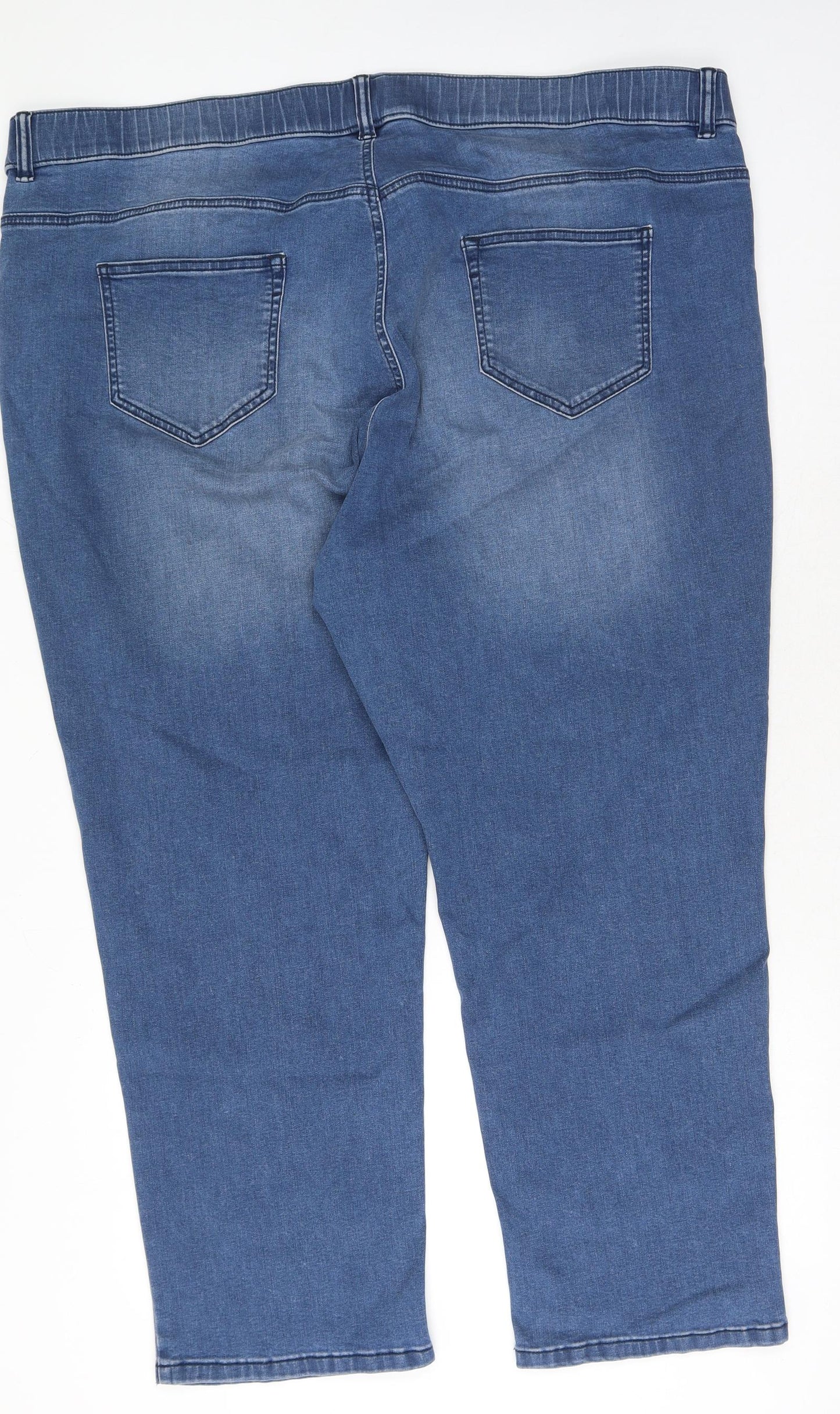 Simply Be Womens Blue Cotton Straight Jeans Size 30 L29 in Regular Button