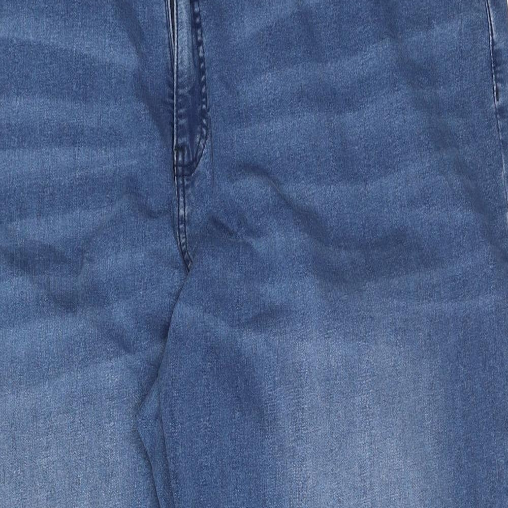 Simply Be Womens Blue Cotton Straight Jeans Size 30 L29 in Regular Button