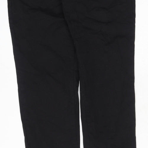 Uniqlo Mens Black Cotton Trousers Size 34 in L34 in Regular Button