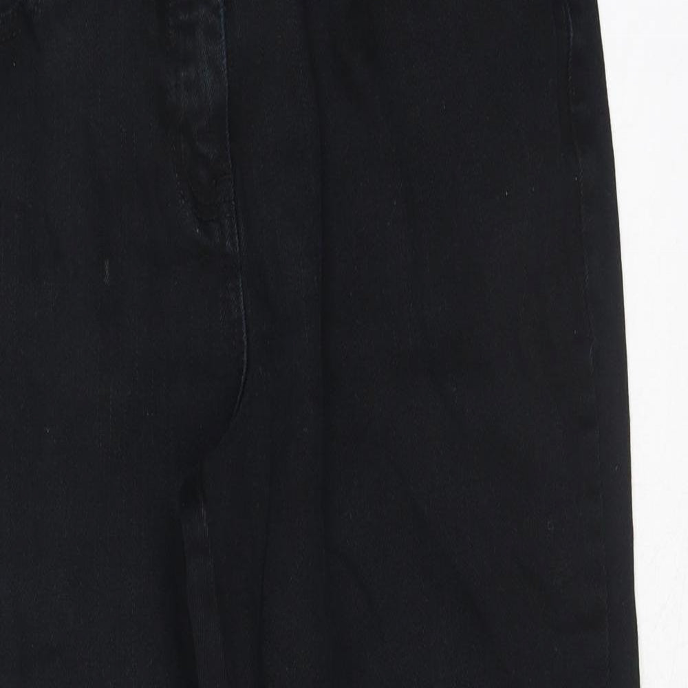 West Bay Womens Black Cotton Straight Jeans Size 14 L27 in Regular Button