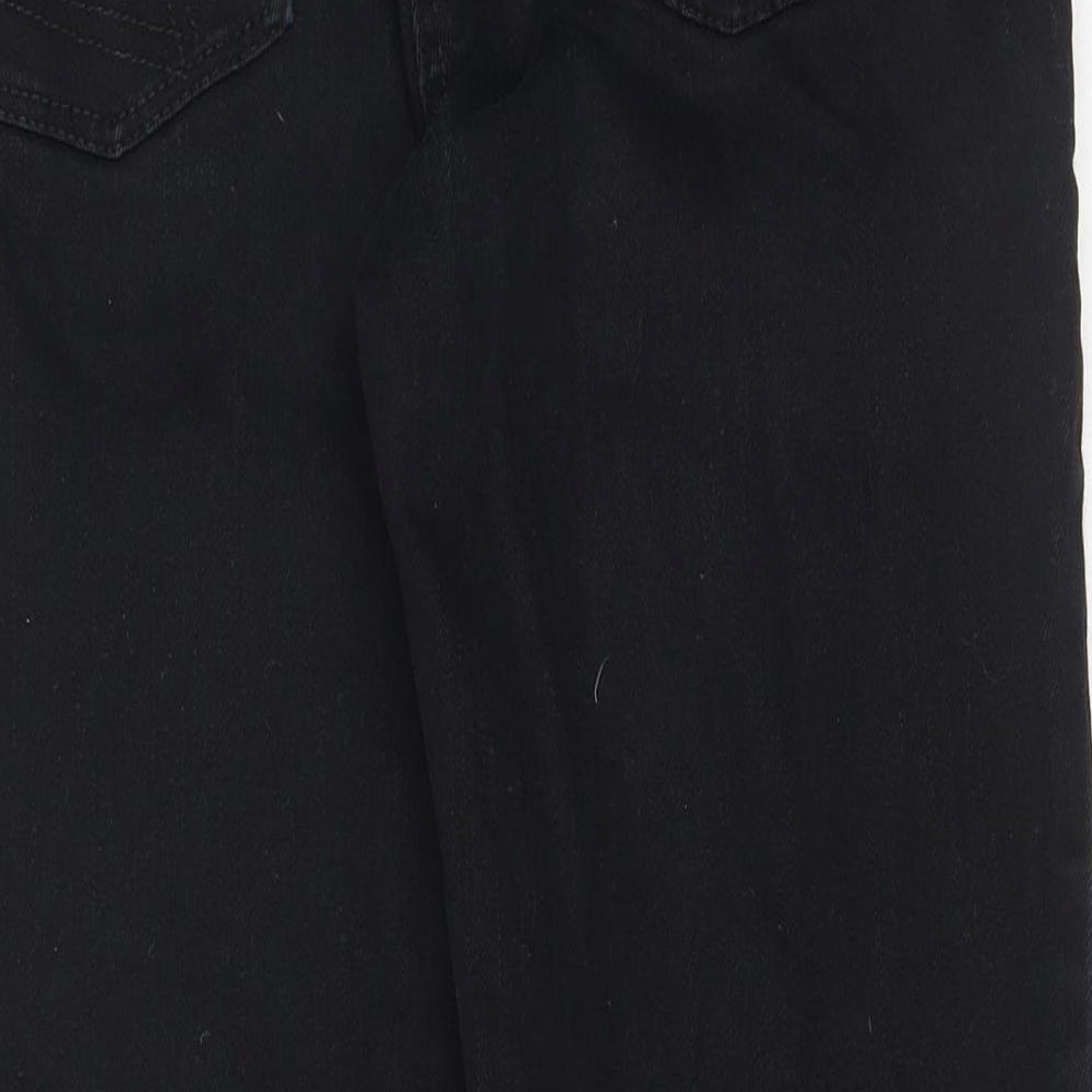 West Bay Womens Black Cotton Straight Jeans Size 14 L27 in Regular Button