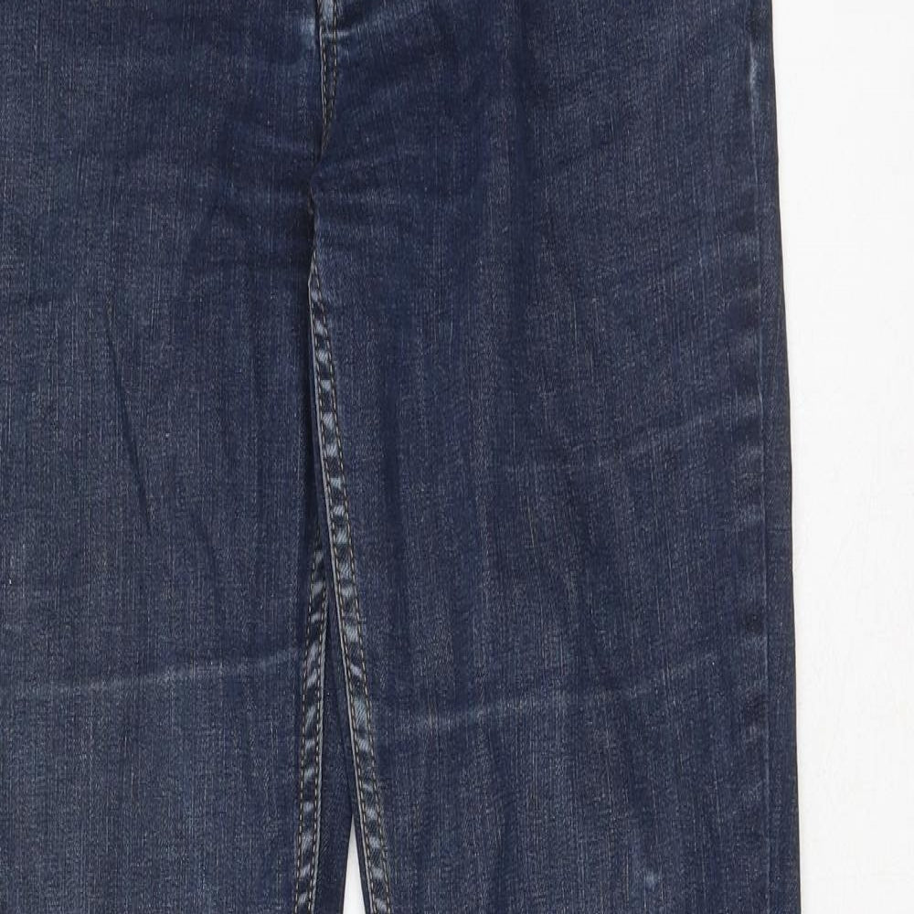 Karen Millen Womens Blue Cotton Bootcut Jeans Size 14 L32 in Regular Button