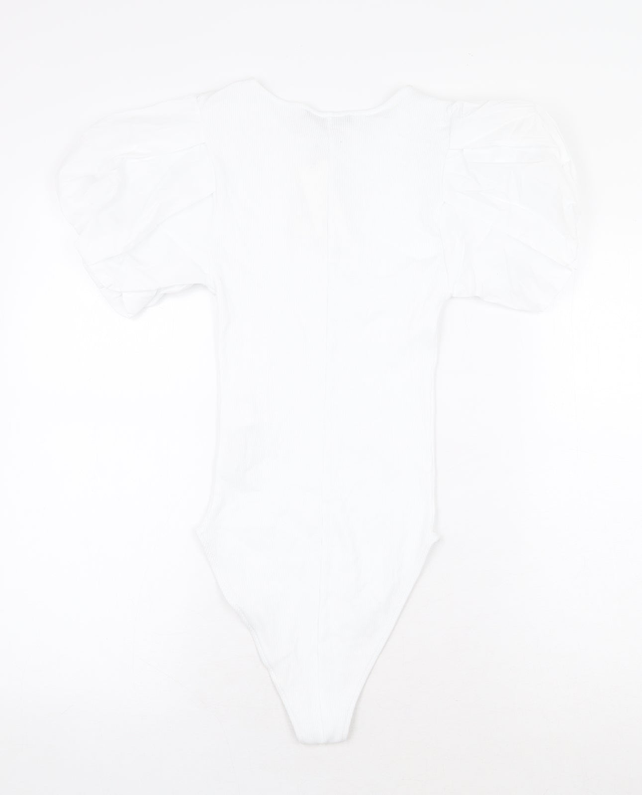 Zara Womens White Cotton Bodysuit One-Piece Size S Snap