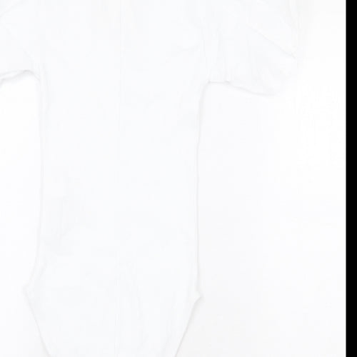 Zara Womens White Cotton Bodysuit One-Piece Size S Snap
