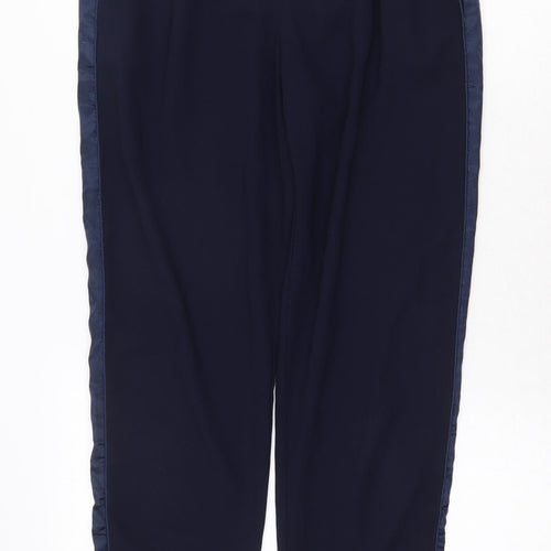 Topshop Womens Blue Polyester Trousers Size 10 L27 in Regular Drawstring