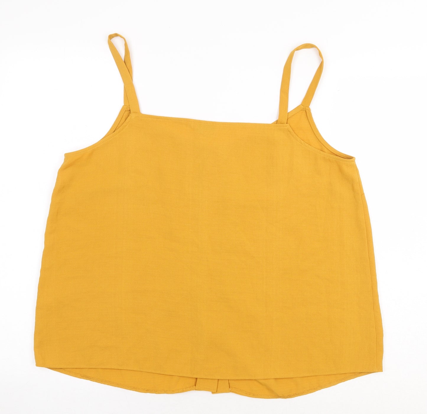 Nutmeg Womens Yellow Polyester Basic Tank Size 14 V-Neck