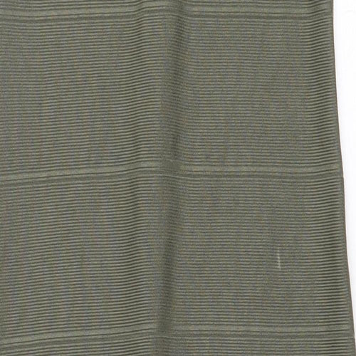 Missguided Womens Green Polyester Bodycon Size 10 Square Neck Zip