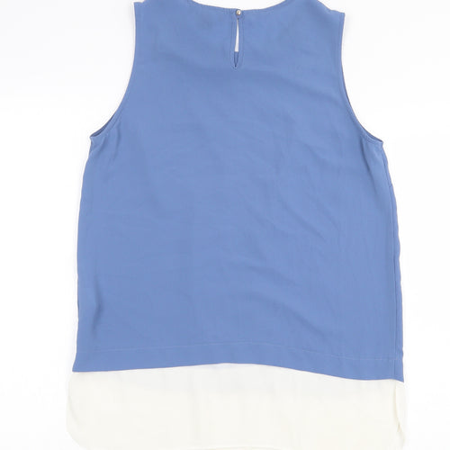 Atmosphere Womens Blue Polyester Basic Blouse Size 10 Round Neck