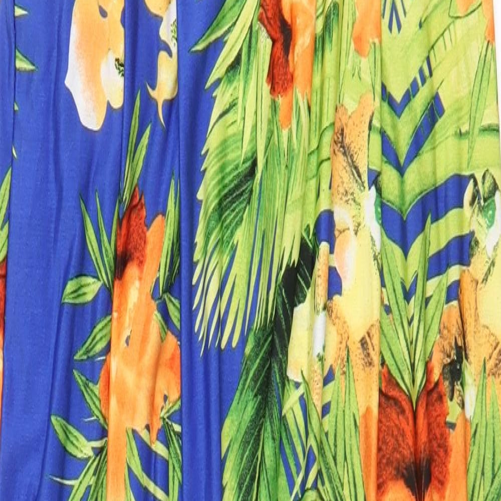 Esperance Paris Womens Multicoloured Floral Polyester A-Line Size L V-Neck Tie
