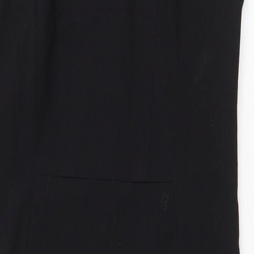H&M Womens Black Polyester Pencil Dress Size 6 Boat Neck Zip