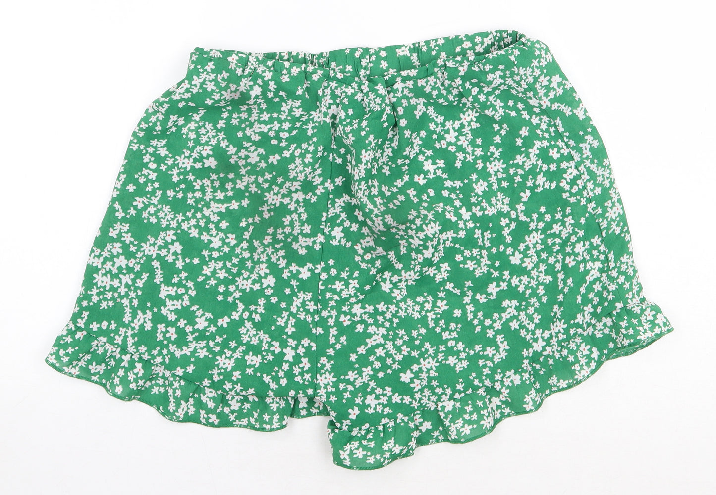 SheIn Womens Green Floral Polyester Bermuda Shorts Size M L3 in Regular Pull On