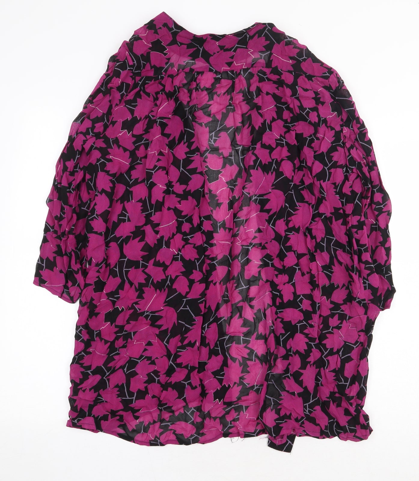 Topshop Womens Purple Floral Acetate Basic Blouse Size 12 V-Neck