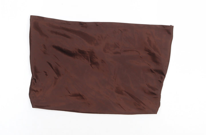 H&M Womens Brown Polyester Tunic Blouse Size S Square Neck