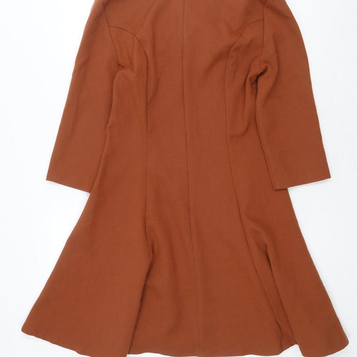 ASOS Womens Brown Polyester A-Line Size 12 Scoop Neck Zip