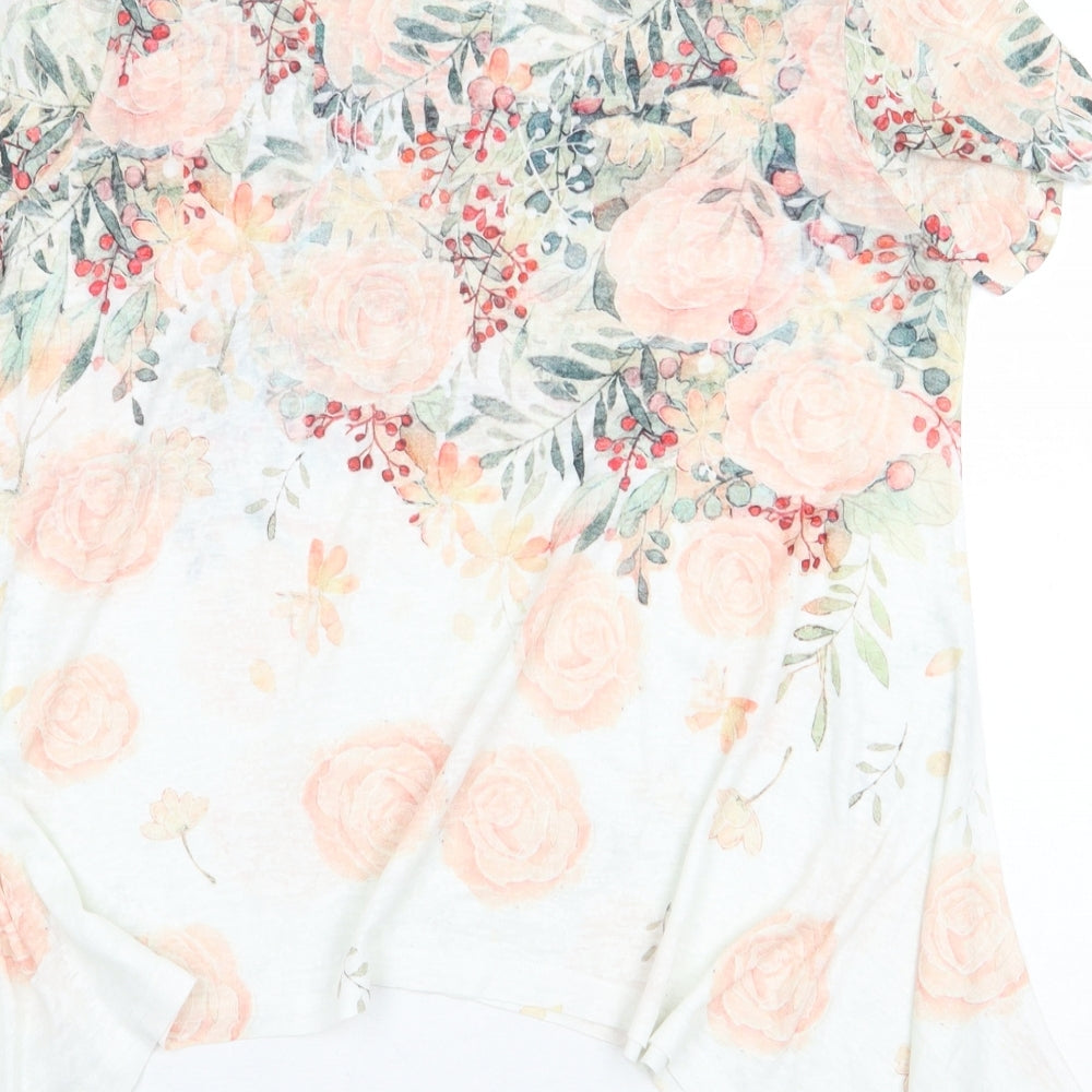 Pebble Bay Womens Multicoloured Floral Polyester Basic Blouse Size M Round Neck - Size M/L