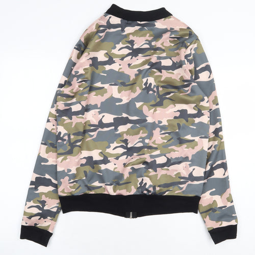 Boohoo Womens Multicoloured Camouflage Jacket Size 12 Zip