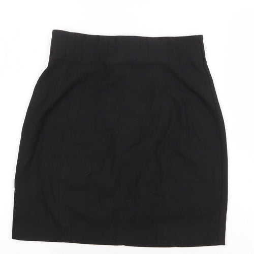 RESERVED Womens Black Polyester Mini Skirt Size 6 Zip