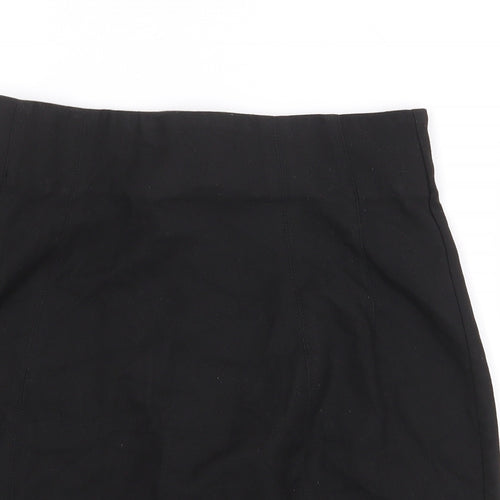 RESERVED Womens Black Polyester Mini Skirt Size 6 Zip