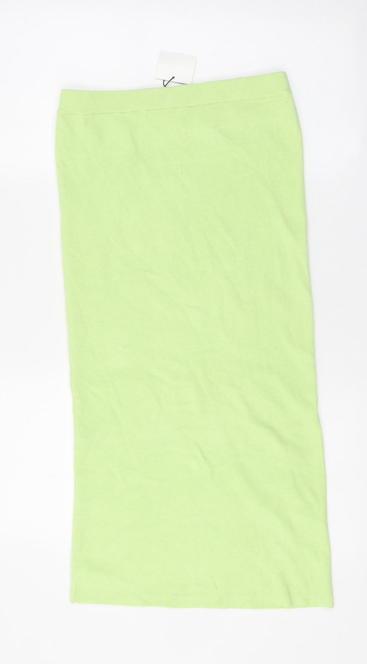 Zara Womens Green Viscose Straight & Pencil Skirt Size S