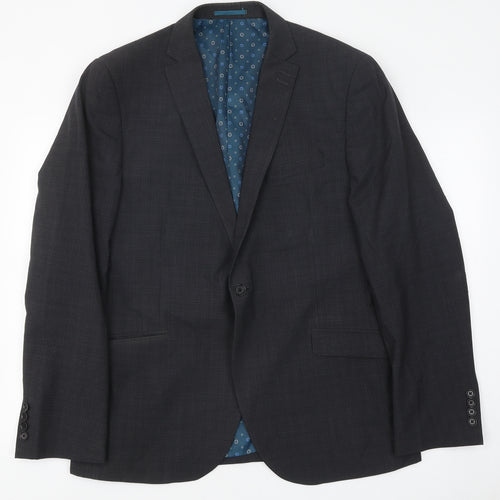 NEXT Mens Grey Polyester Jacket Suit Jacket Size 42