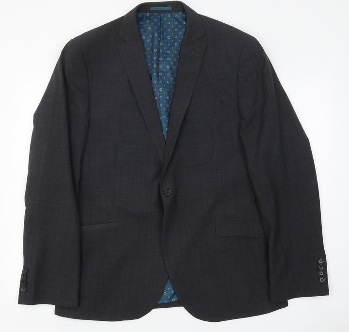 NEXT Mens Grey Polyester Jacket Suit Jacket Size 42