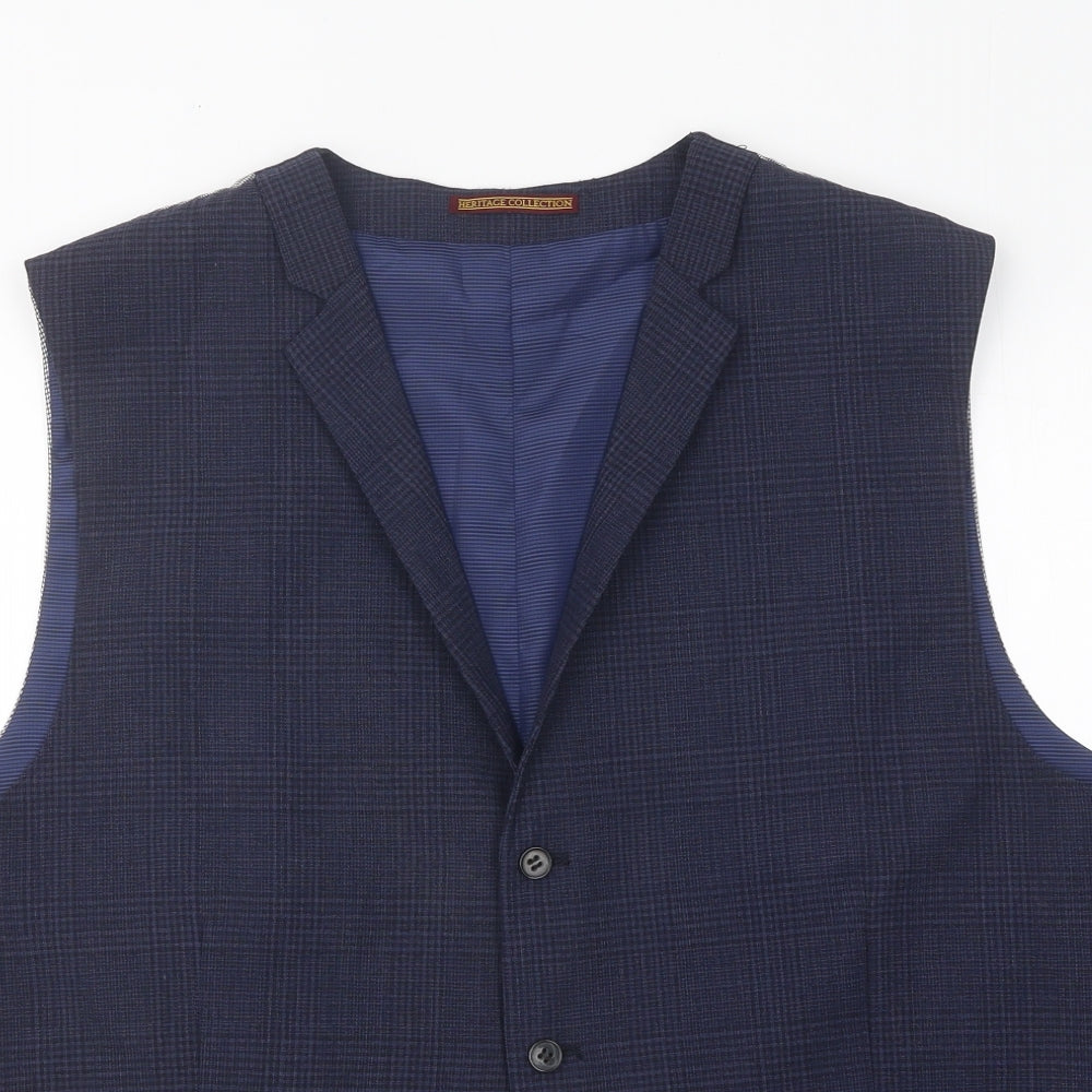 Skopes Mens Blue Wool Jacket Suit Waistcoat Size 42 - Estimated 42 Inches