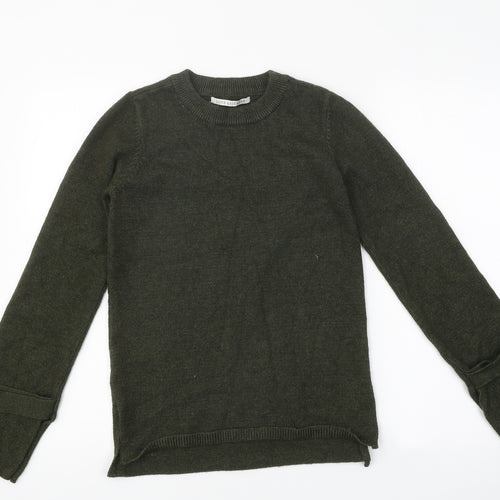 LOVE KNITWEAR Womens Green Crew Neck Viscose Pullover Jumper Size 8