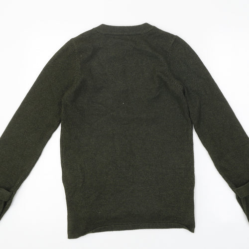LOVE KNITWEAR Womens Green Crew Neck Viscose Pullover Jumper Size 8