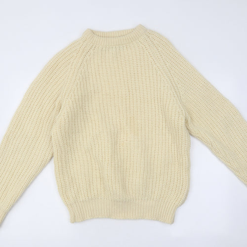 NEXT Womens Beige Round Neck Acrylic Pullover Jumper Size M
