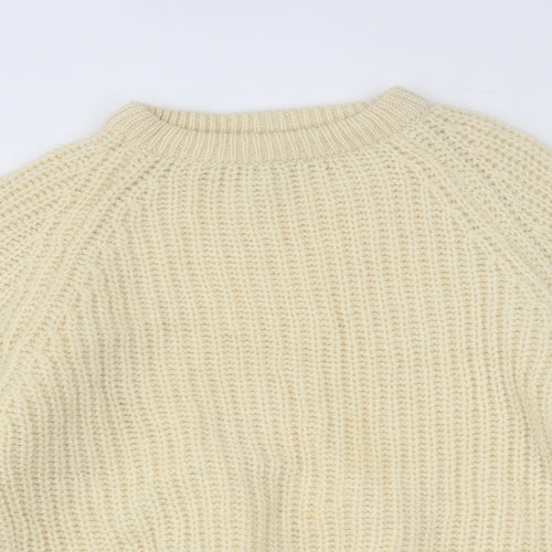 NEXT Womens Beige Round Neck Acrylic Pullover Jumper Size M